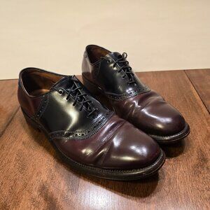 ALLEN EDMONDS Polo Men's Size 9B Two Tone Oxblood Saddle Dress Shoes Made in USA